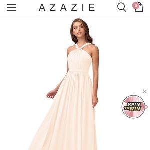 Azazie pearl pink bridesmaid dress